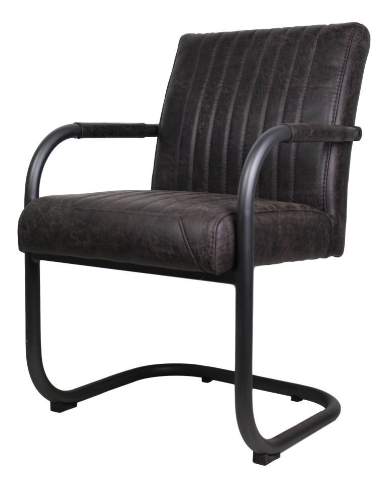 Armlehnstuhl Nevada Yachtleder Metall von HSM Collection günstig