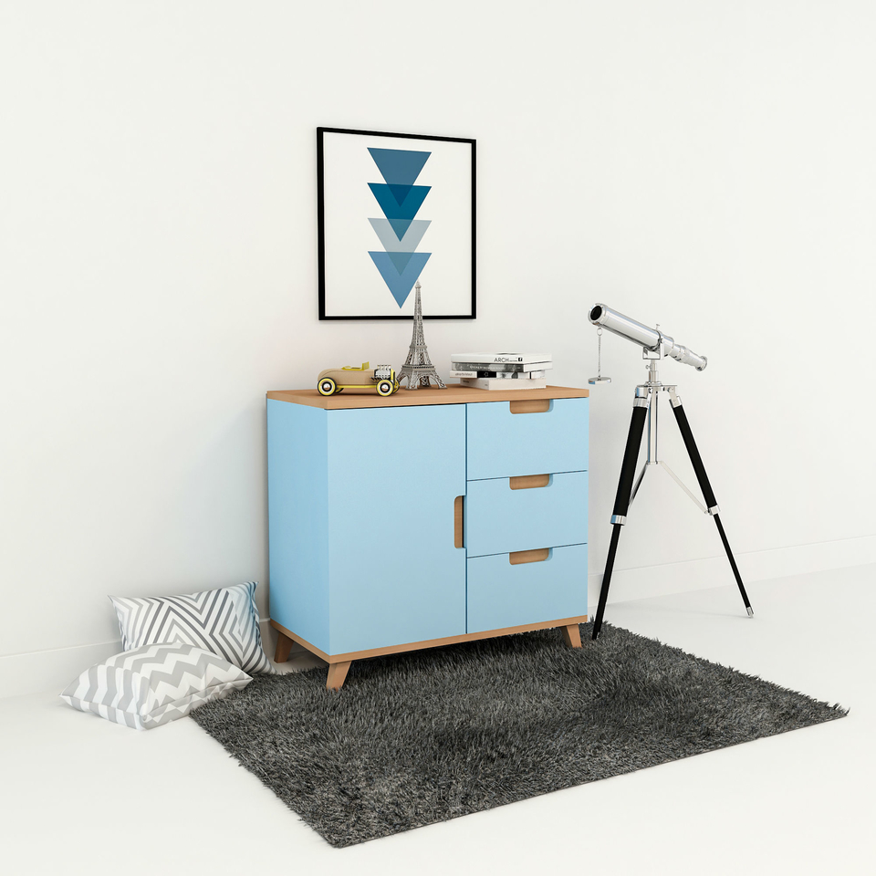 Colorland Kinderzimmer Kommode 1 Tür, 3 Schubladen Bild 7