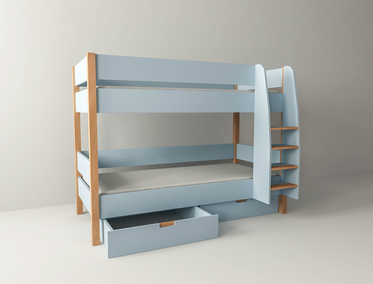 Etagenbett mit Bettkasten für Kinder und Jugendliche Colorland Bild 2