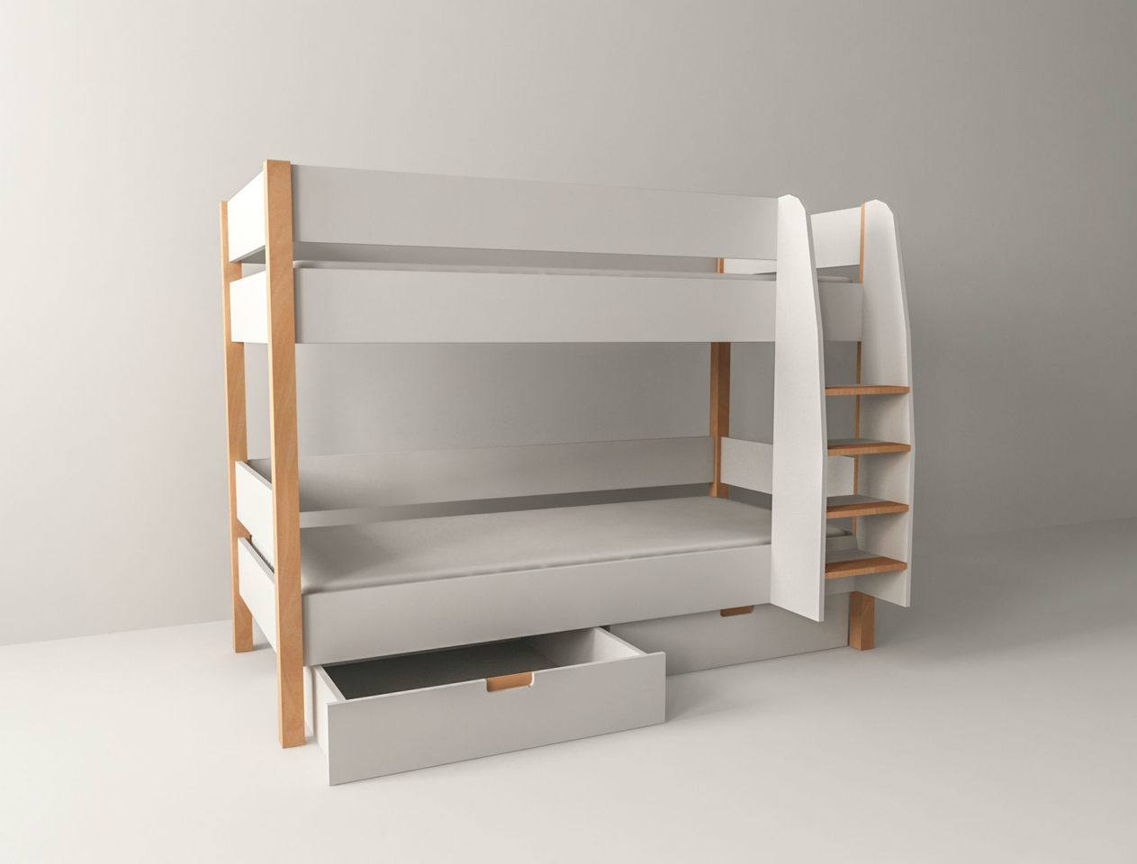 Etagenbett mit Bettkasten für Kinder und Jugendliche Colorland Bild 3