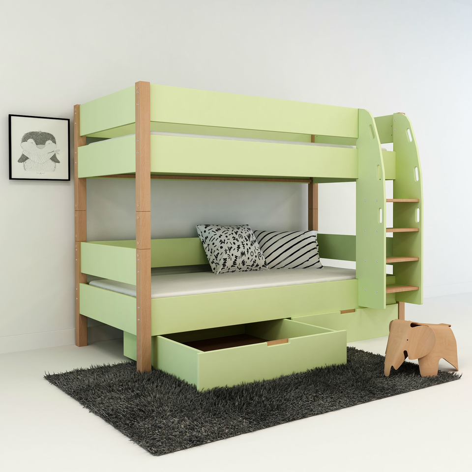 Etagenbett mit Bettkasten für Kinder und Jugendliche Colorland Bild 6