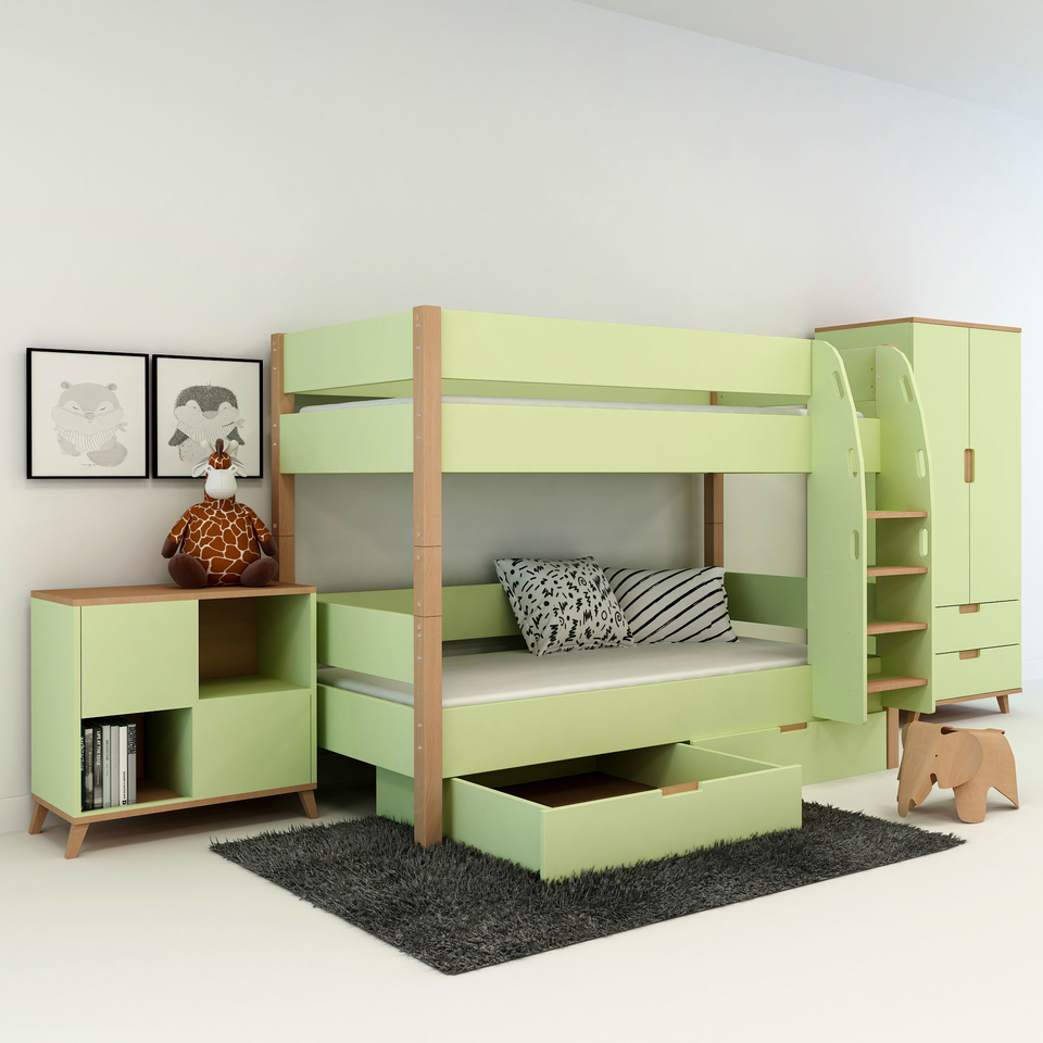 Etagenbett mit Bettkasten für Kinder und Jugendliche Colorland Bild 7