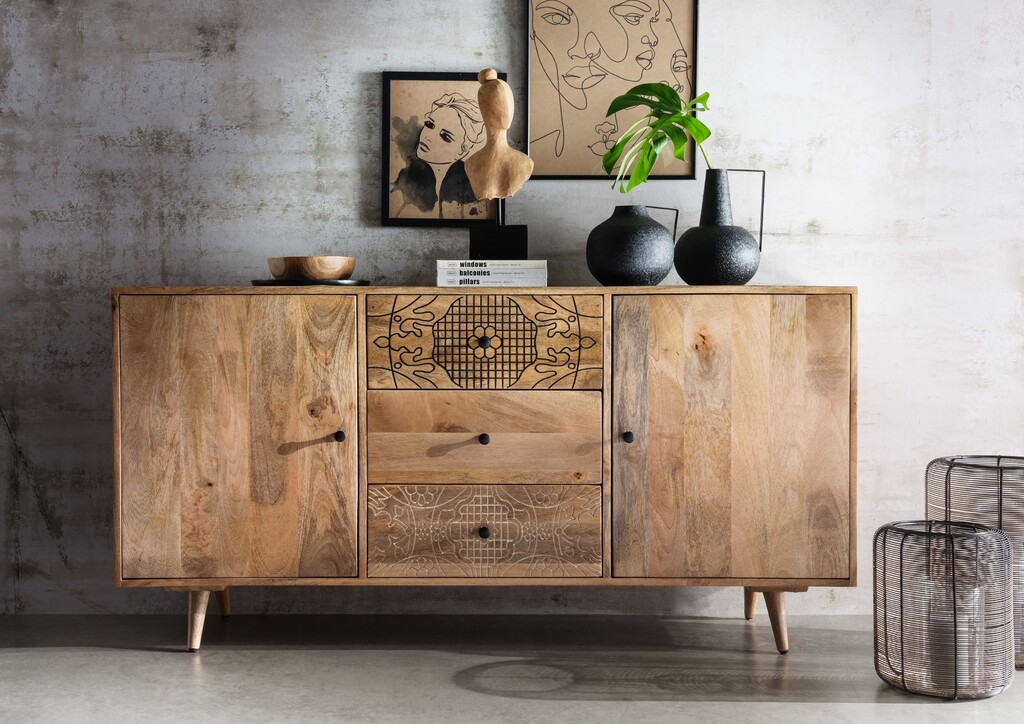 Sideboard LYN Breit mit Recyceltem Altholz Preview Image