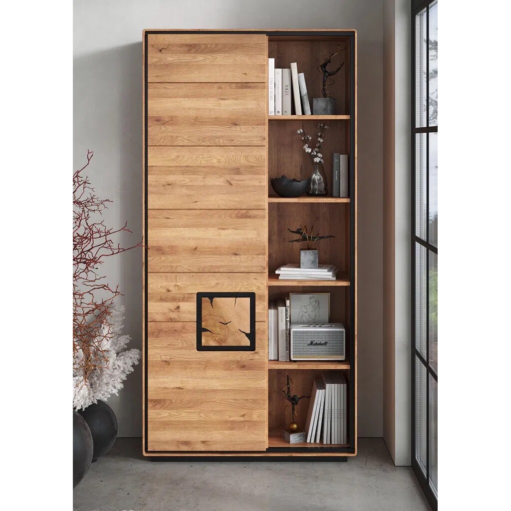 Bücherregal Vejers, Wildeiche Massiv, Hirnholz Preview Image