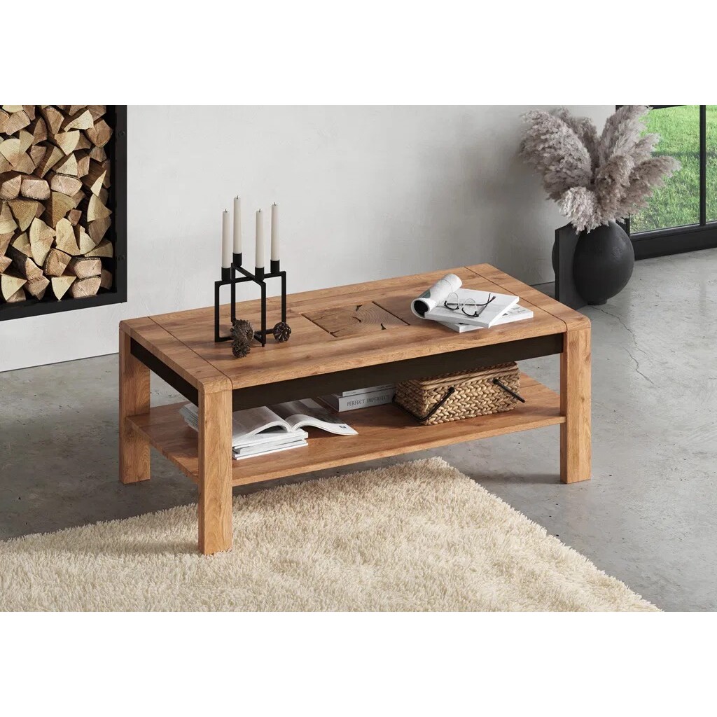 Couchtisch Vejers, Wildeiche Massiv, Hirnholz Bild 2