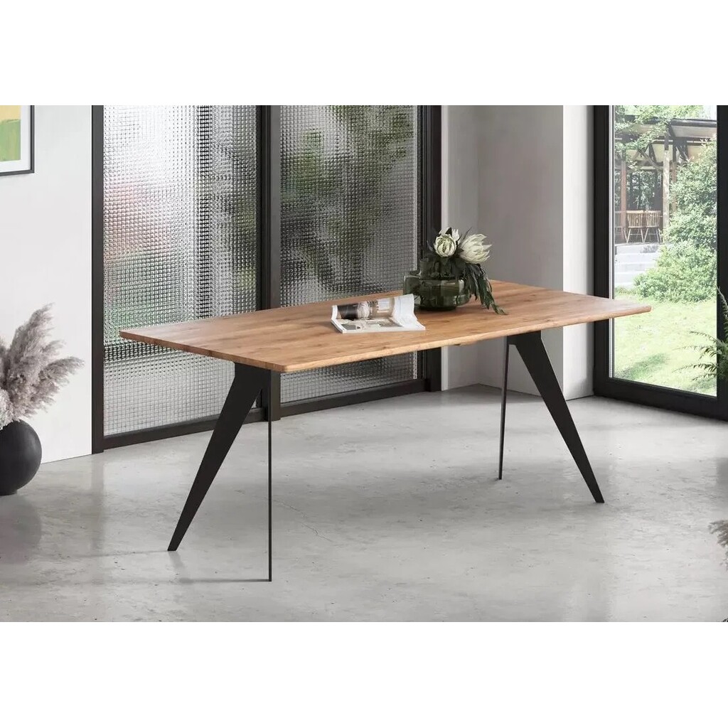 Esstisch Vejers, Wildeiche Massiv, Hirnholz Bild 2