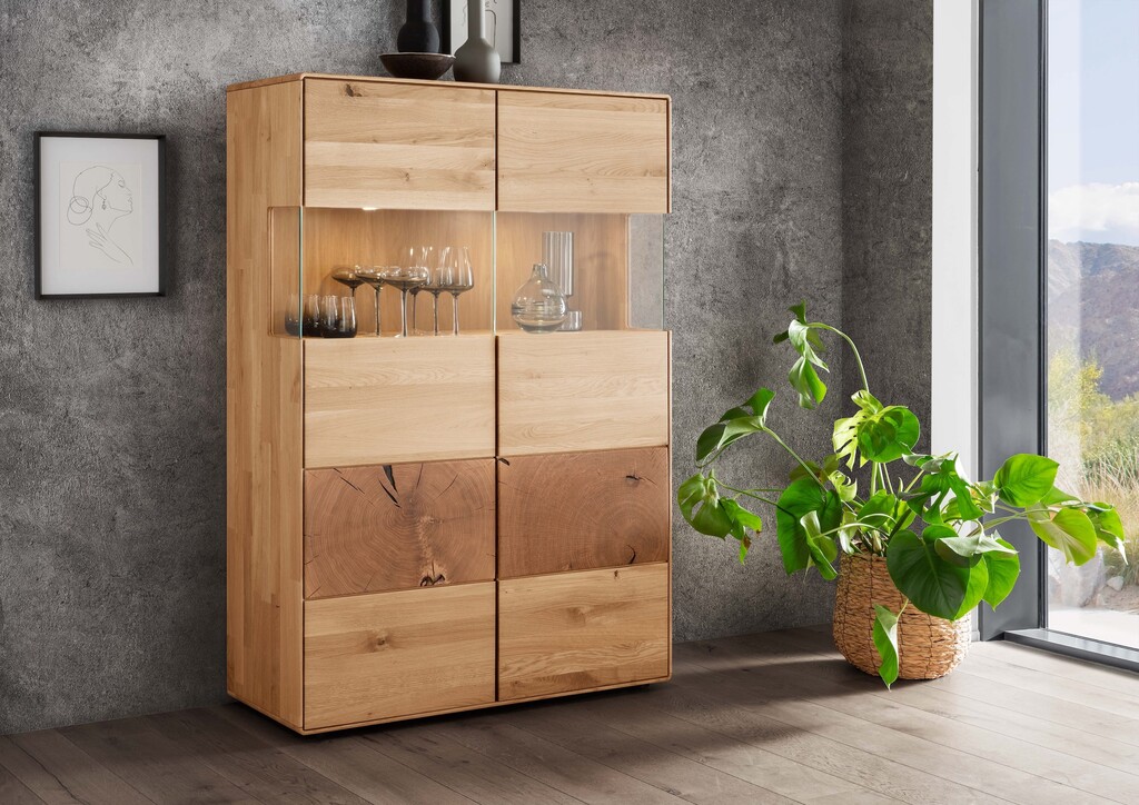 Highboard II Herning Wildeiche mit Hirnholz Maserung Preview Image