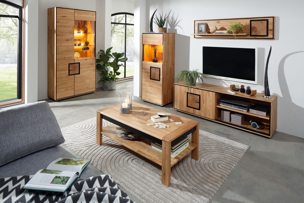 Highboard Vejers I, Wildeiche Massiv, Hirnholz Preview Image