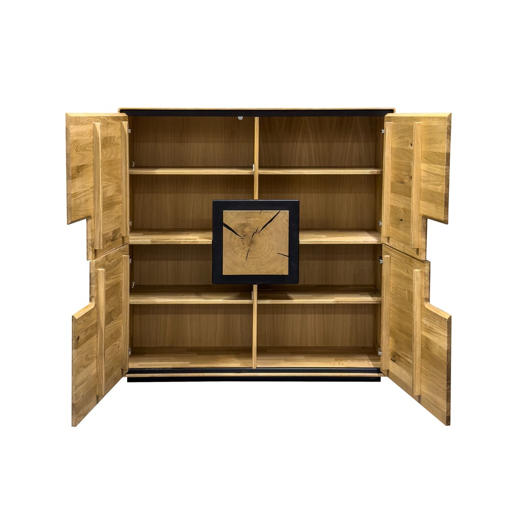 Highboard Vejers III, Wildeiche Massiv, Hirnholz Bild 3