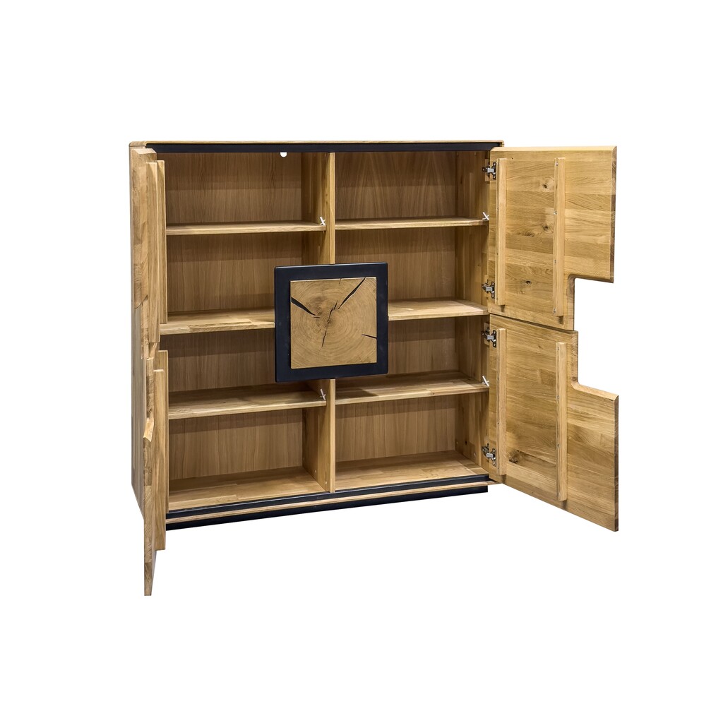 Highboard Vejers III, Wildeiche Massiv, Hirnholz Bild 4