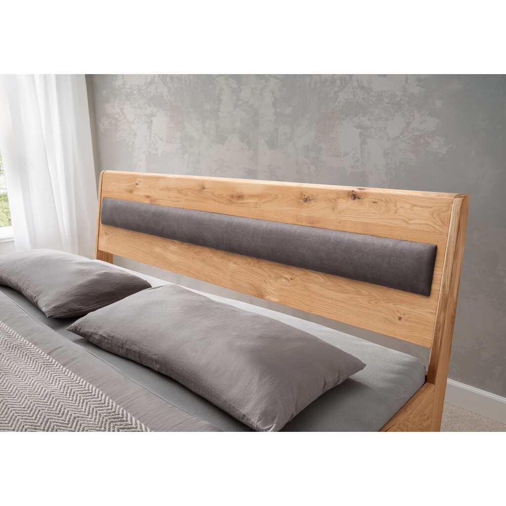 Massivholz Doppelbett Vejle II mit Holzkopfteil und Polster Bild 2