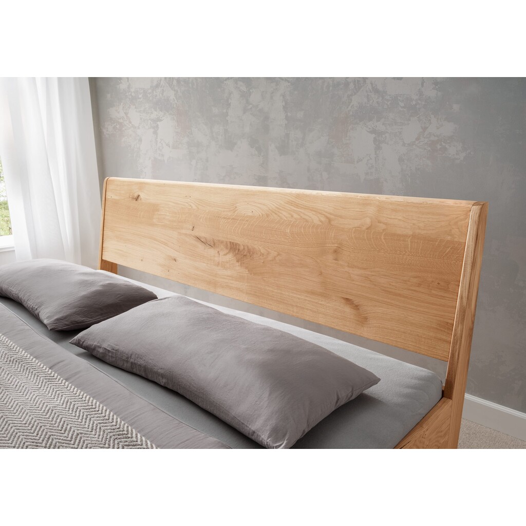 Massivholz Doppelbett Vejle II mit Holzkopfteil Wildeiche Bild 2