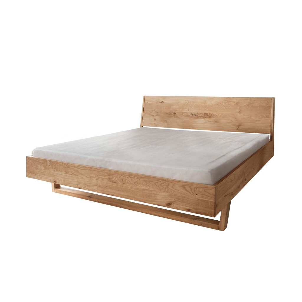 Massivholz Doppelbett Vejle III mit Holzkufe, Holzkopfteil Wildeiche Bild 4