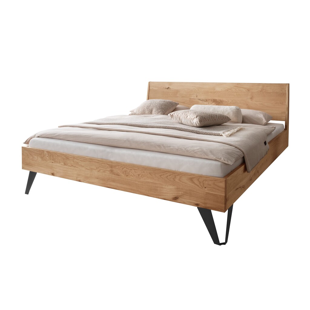 Massivholz Doppelbett Vejle mit Holzkopfteil Wildeiche Bild 4