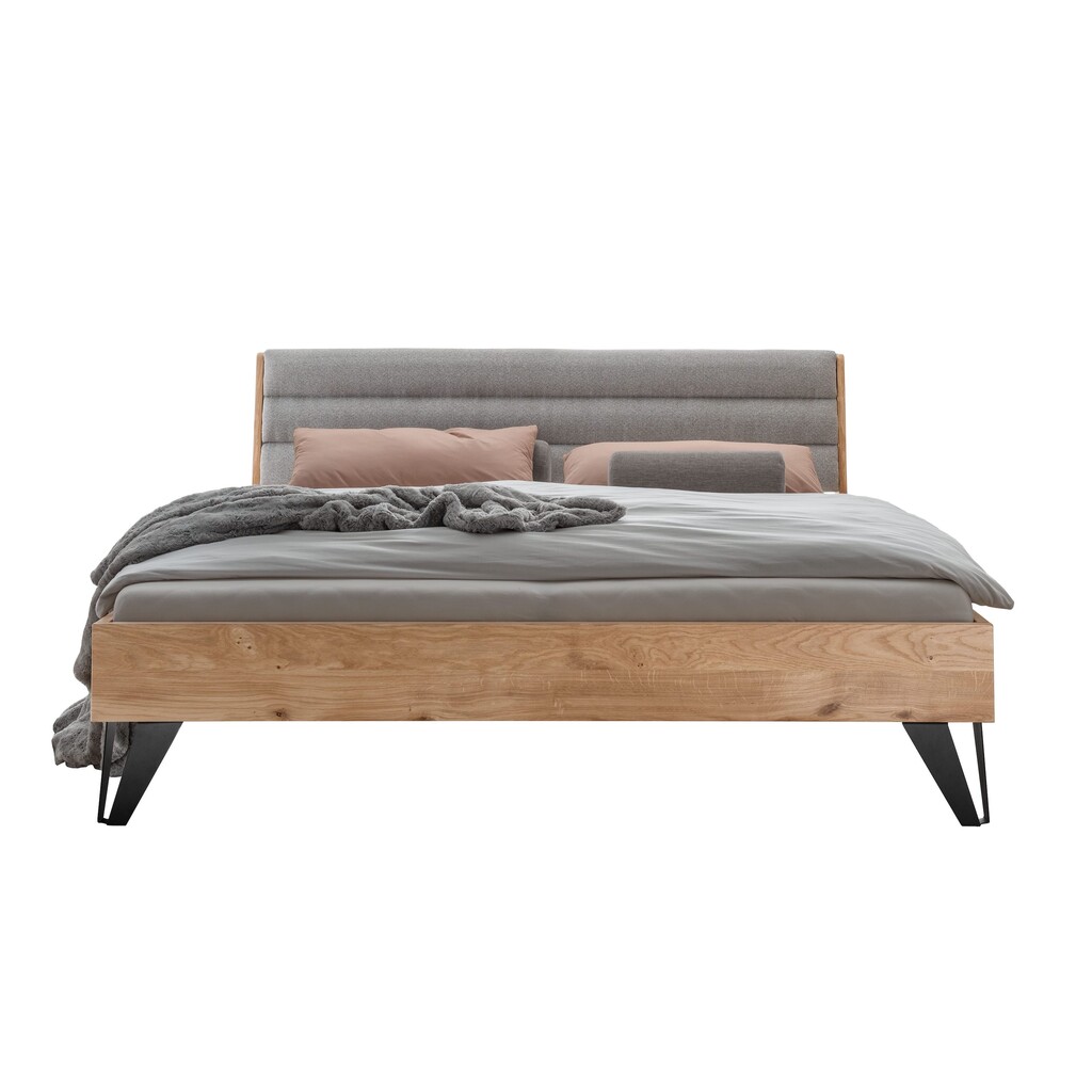 Massivholz Doppelbett Vejle mit Polsterkopfteil Bild 4