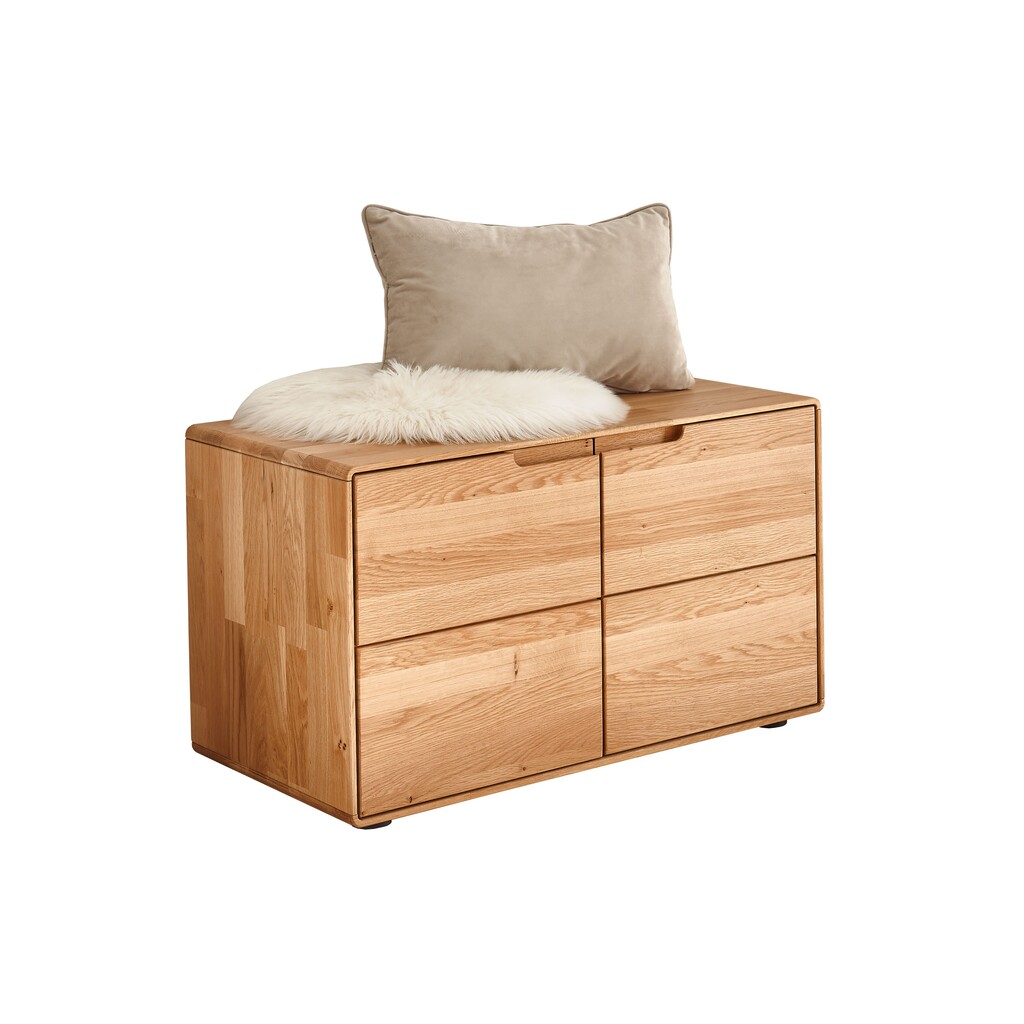 Massivholz Schuhbank Flurbank Garderobenbank Roskilde Bild 2