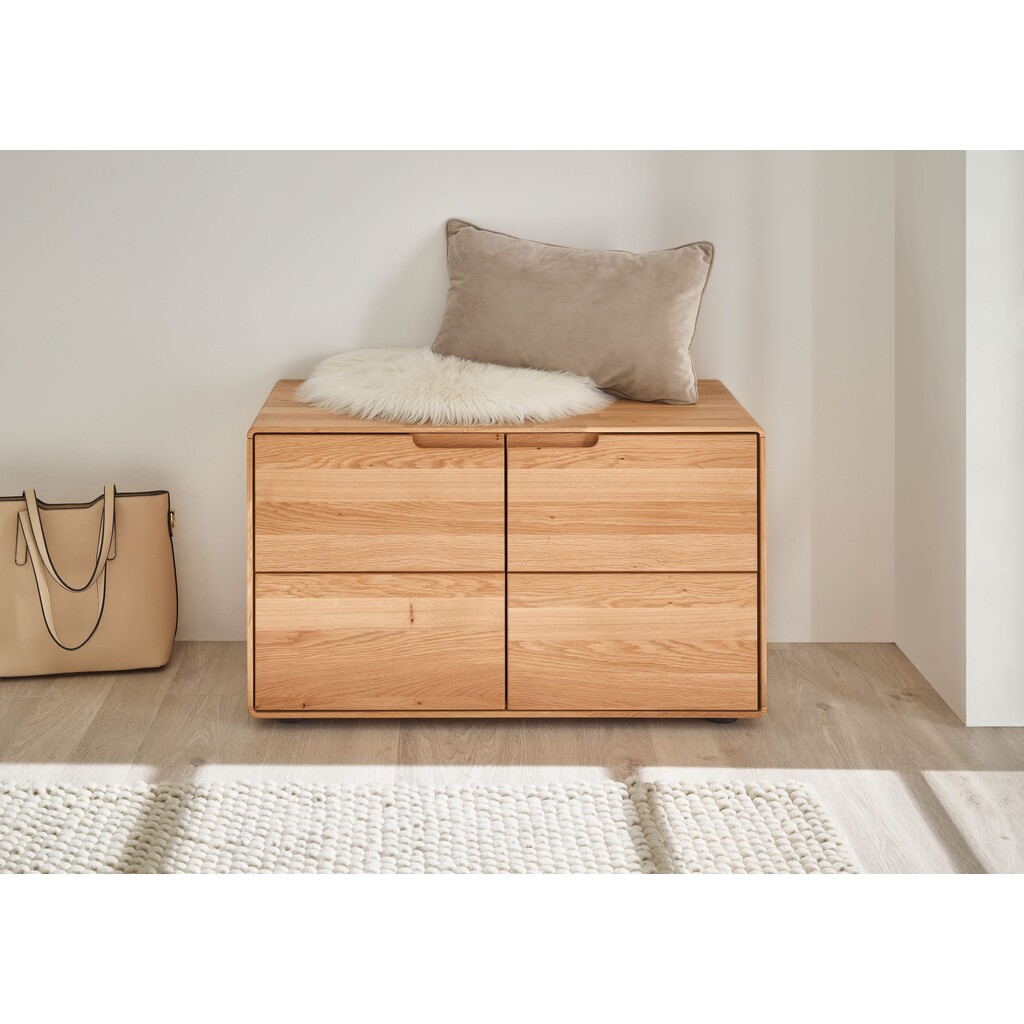 Massivholz Schuhbank Flurbank Garderobenbank Roskilde Bild 3