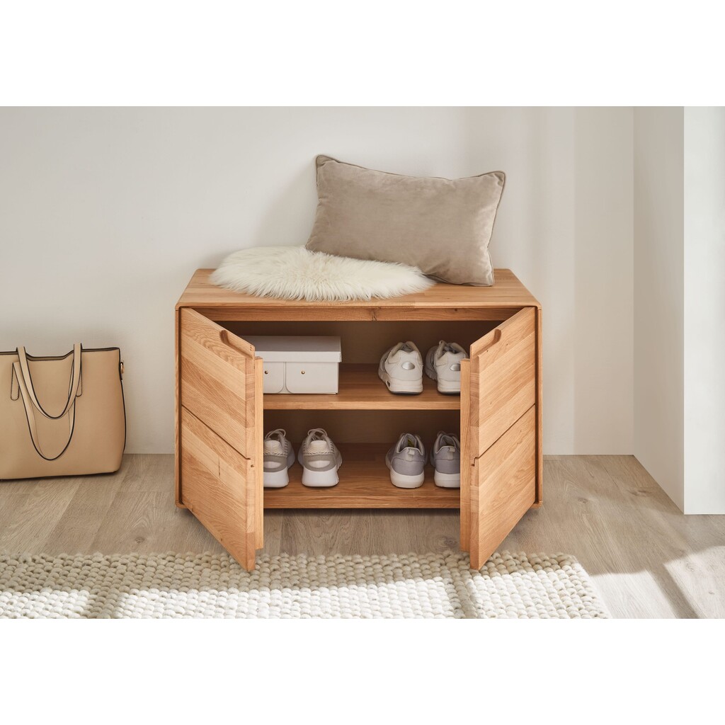 Massivholz Schuhbank Flurbank Garderobenbank Roskilde Bild 4