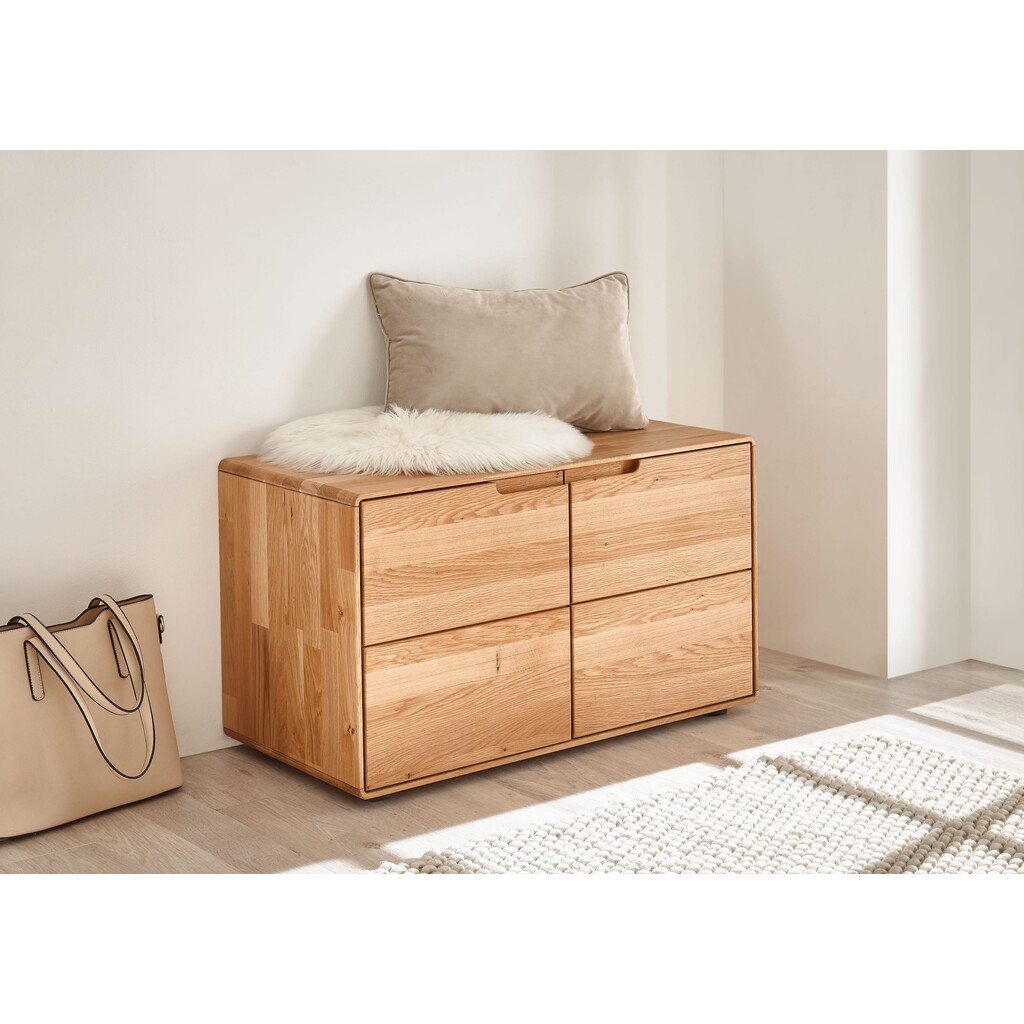 Massivholz Schuhbank Flurbank Garderobenbank Roskilde Bild 5