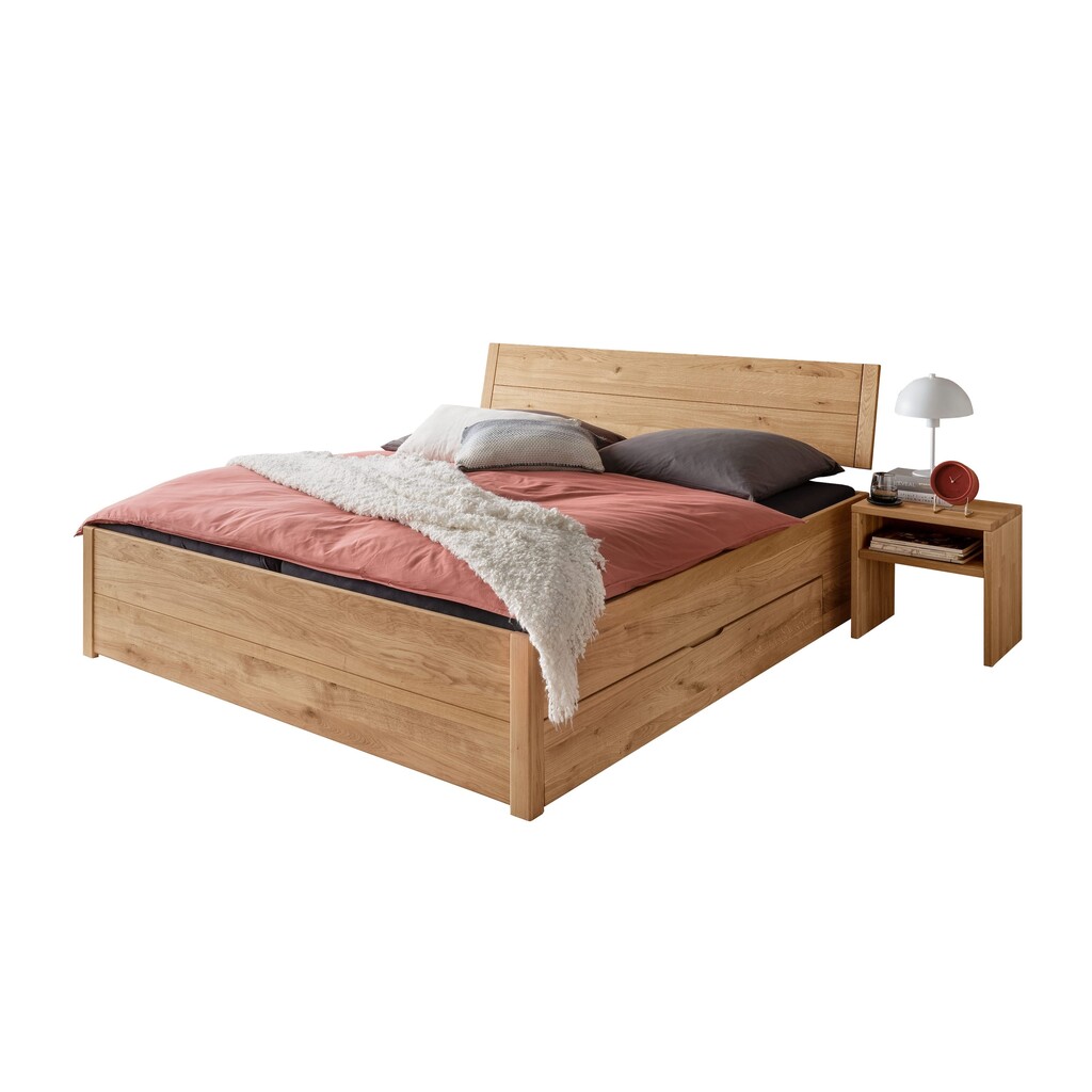 G&K Stauraumbett Wildeiche Massivholz - Skandinavischer Schlafkomfort Bild 2