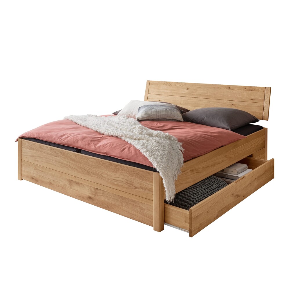 G&K Stauraumbett Wildeiche Massivholz - Skandinavischer Schlafkomfort Preview Image