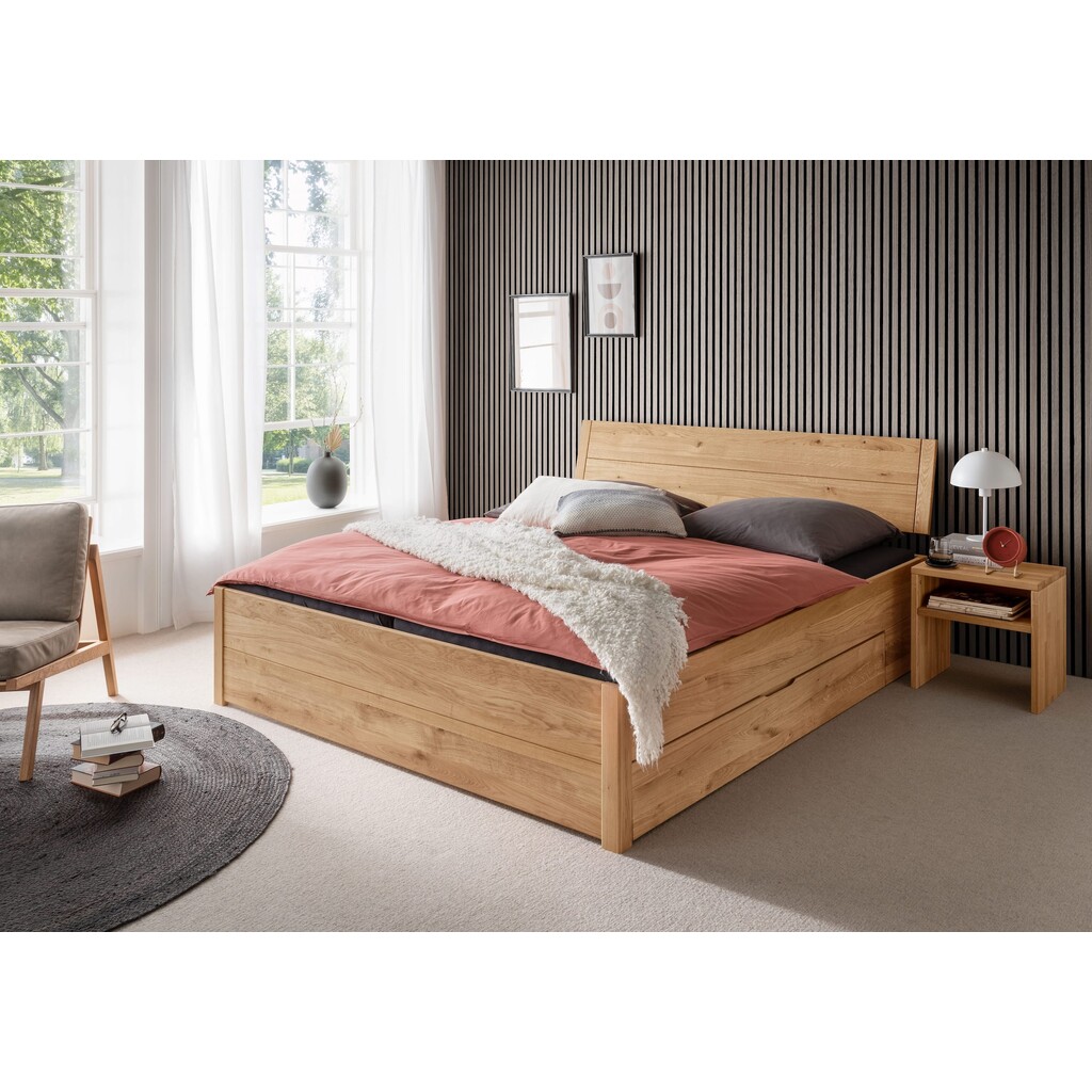 G&K Stauraumbett Wildeiche Massivholz - Skandinavischer Schlafkomfort Bild 7