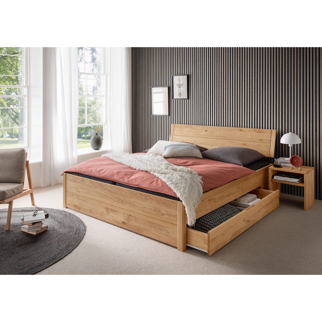 G&K Stauraumbett Wildeiche Massivholz - Skandinavischer Schlafkomfort Bild 8