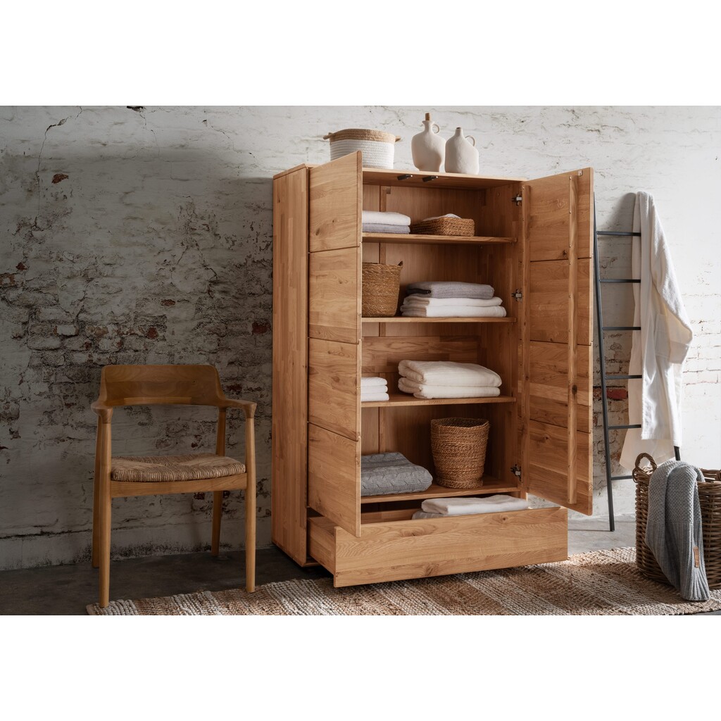 Massivholz Wäscheschrank Tondern Wildeiche Bild 3