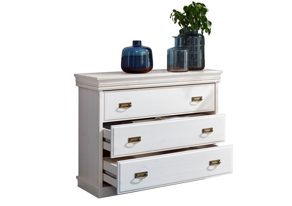 Schlafzimmer Kommode Kiefer massiv weiß SKANDIC Bild 3