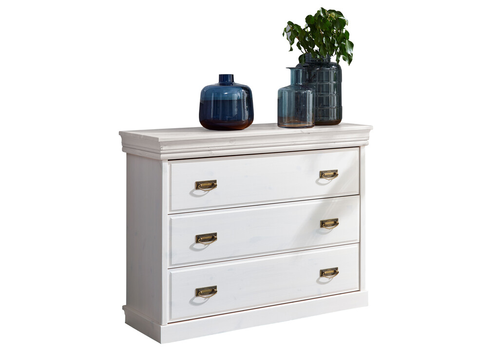 Schlafzimmer Kommode Kiefer massiv weiß SKANDIC Bild 2