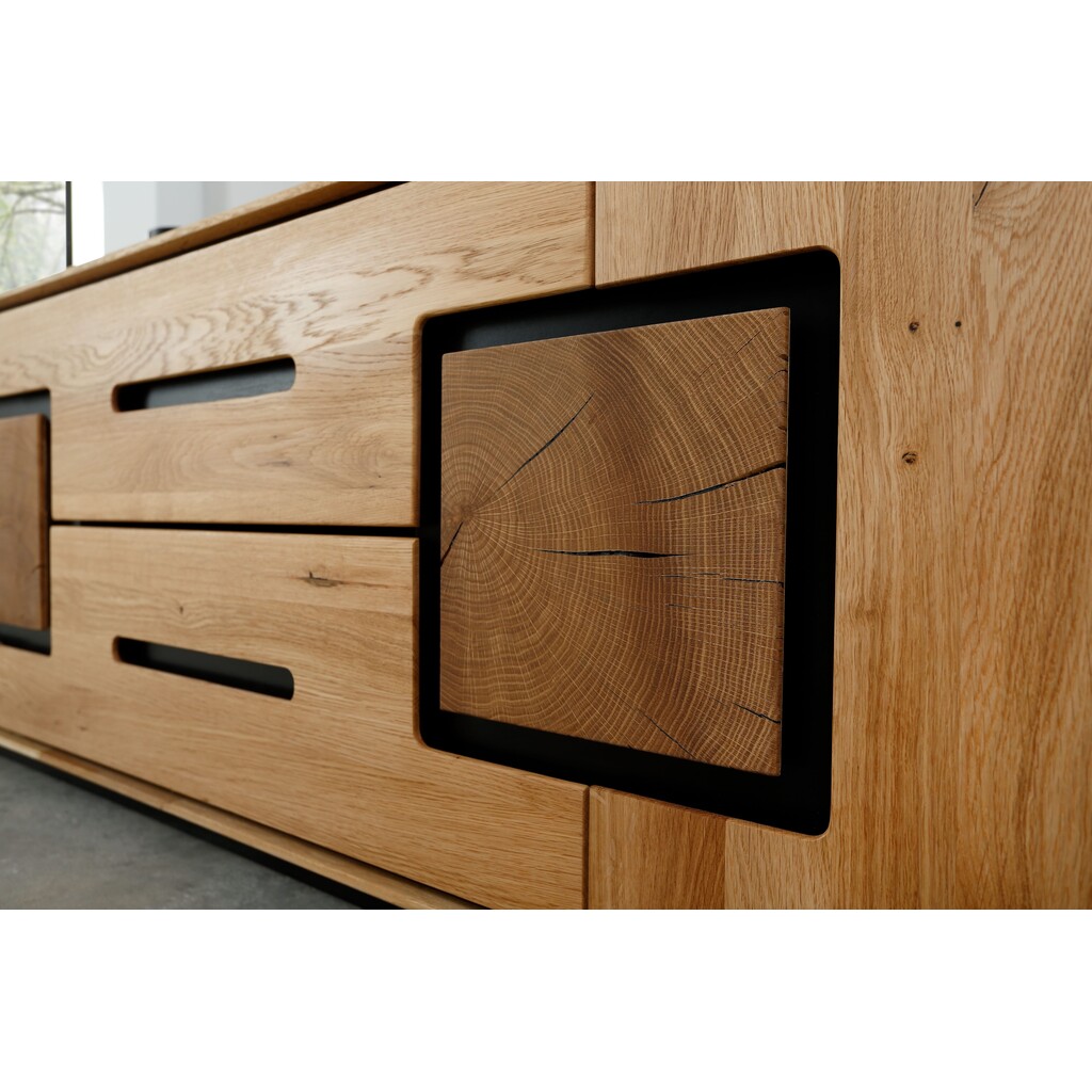 Sideboard Vejers I, Wildeiche Massiv, Hirnholz Bild 6