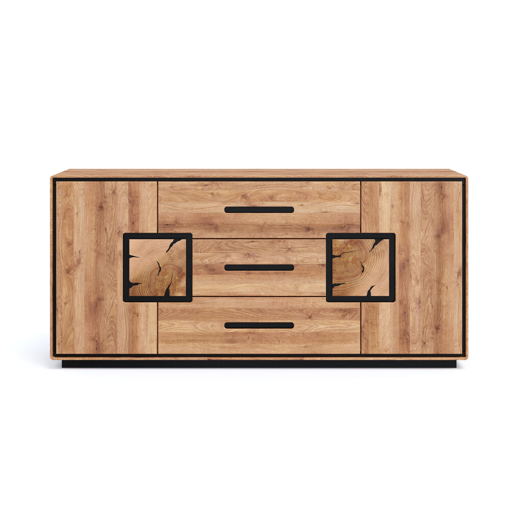 Sideboard Vejers II, Wildeiche Massiv, Hirnholz Preview Image