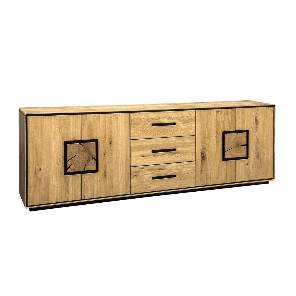 Sideboard Vejers III, Wildeiche Massiv, Hirnholz Bild 3
