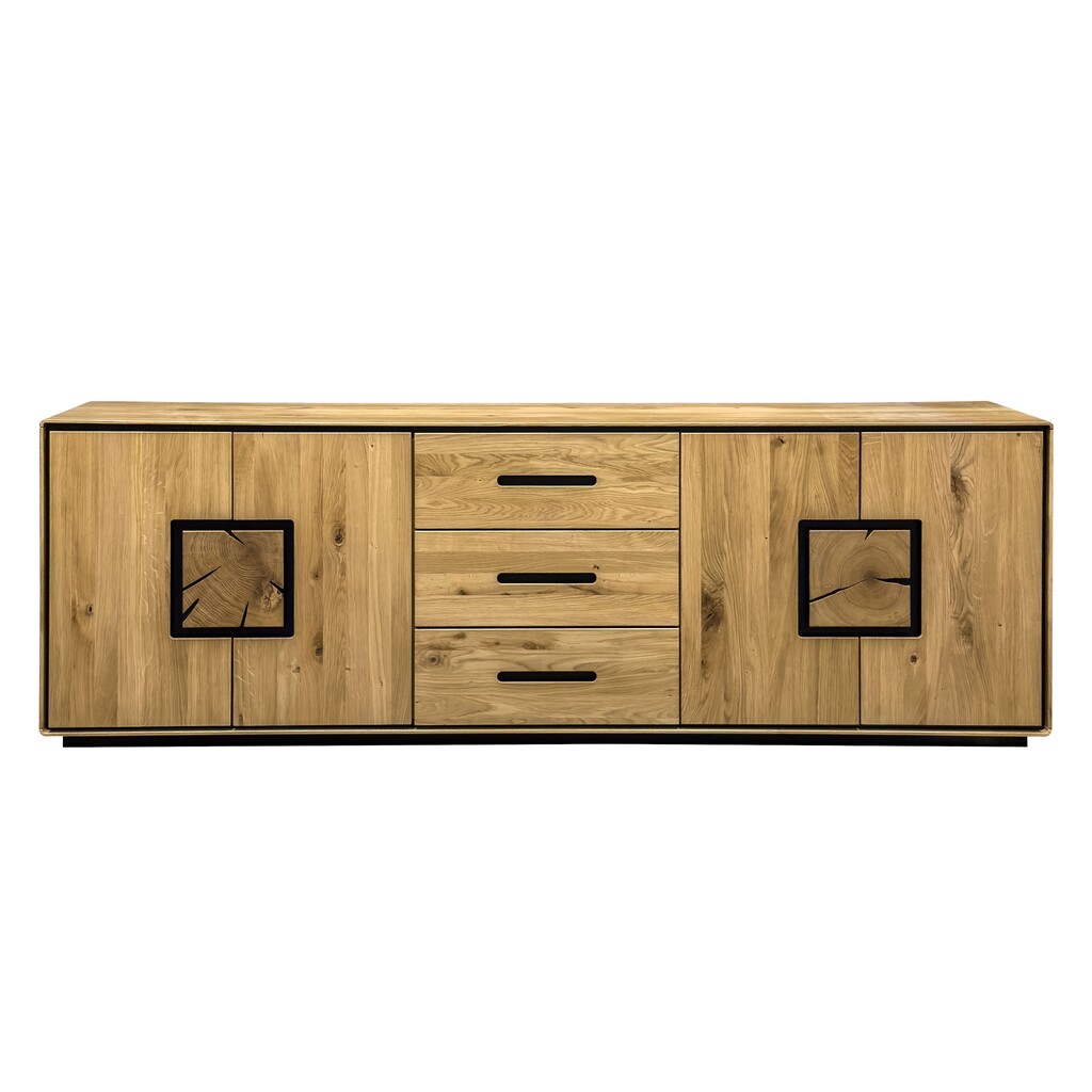 Sideboard Vejers III, Wildeiche Massiv, Hirnholz Preview Image