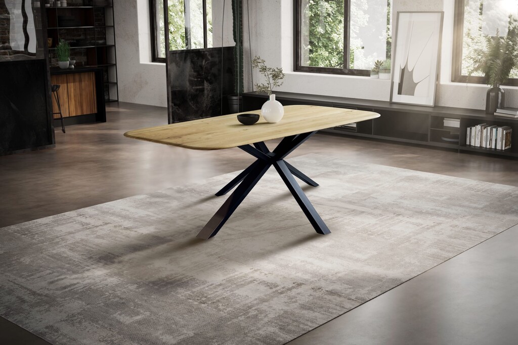 Tischplatte Skagen Wildeiche Massivholz mit Runder Kante R200 Preview Image