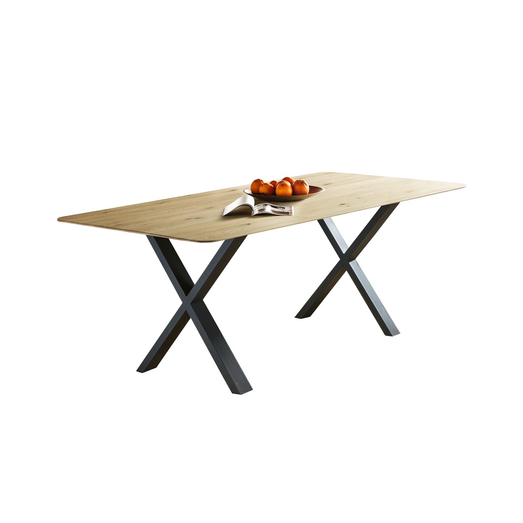 Tischplatte Skagen Wildeiche Massivholz mit Runder Kante R80 Bild 3