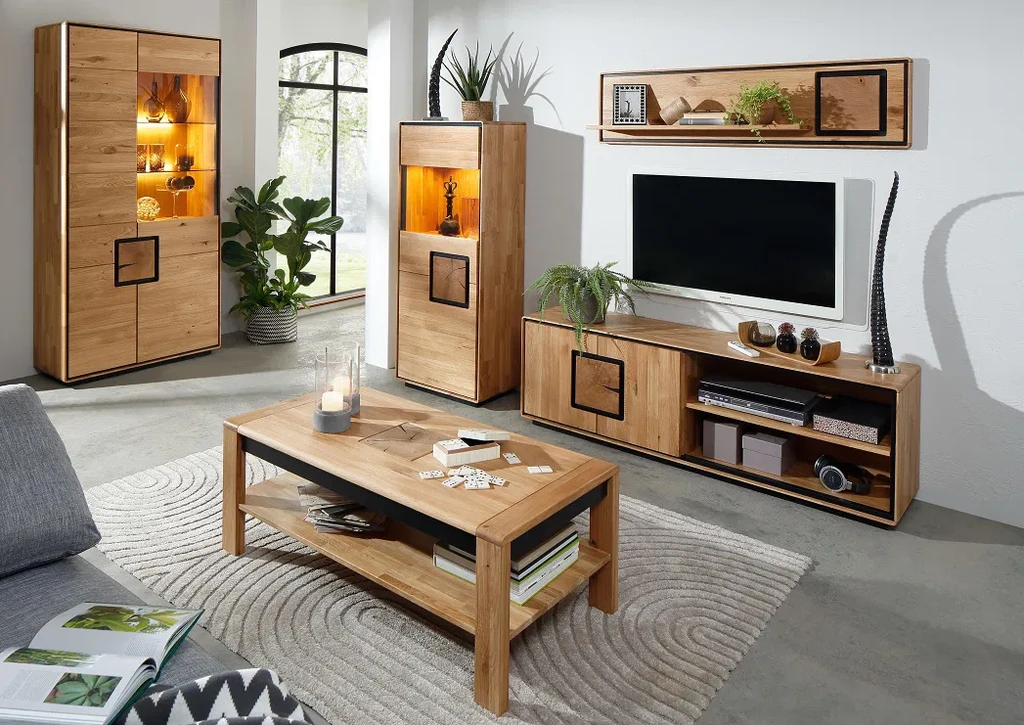 TV-Board Vejers II, Wildeiche Massiv, Hirnholz Preview Image