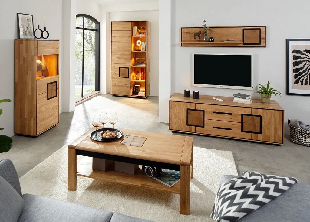 TV-Board Vejers IV, Wildeiche Massiv, Hirnholz Preview Image