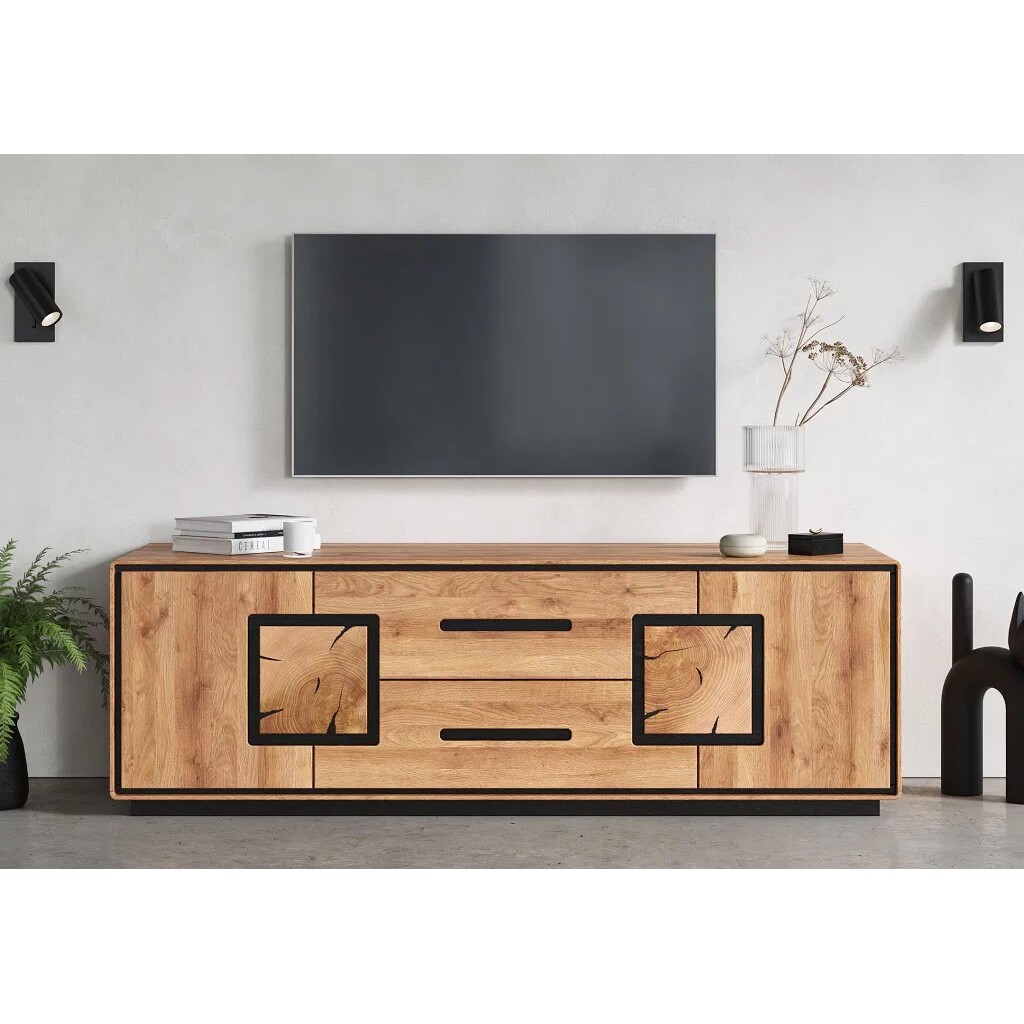 TV-Board Vejers IV, Wildeiche Massiv, Hirnholz Preview Image