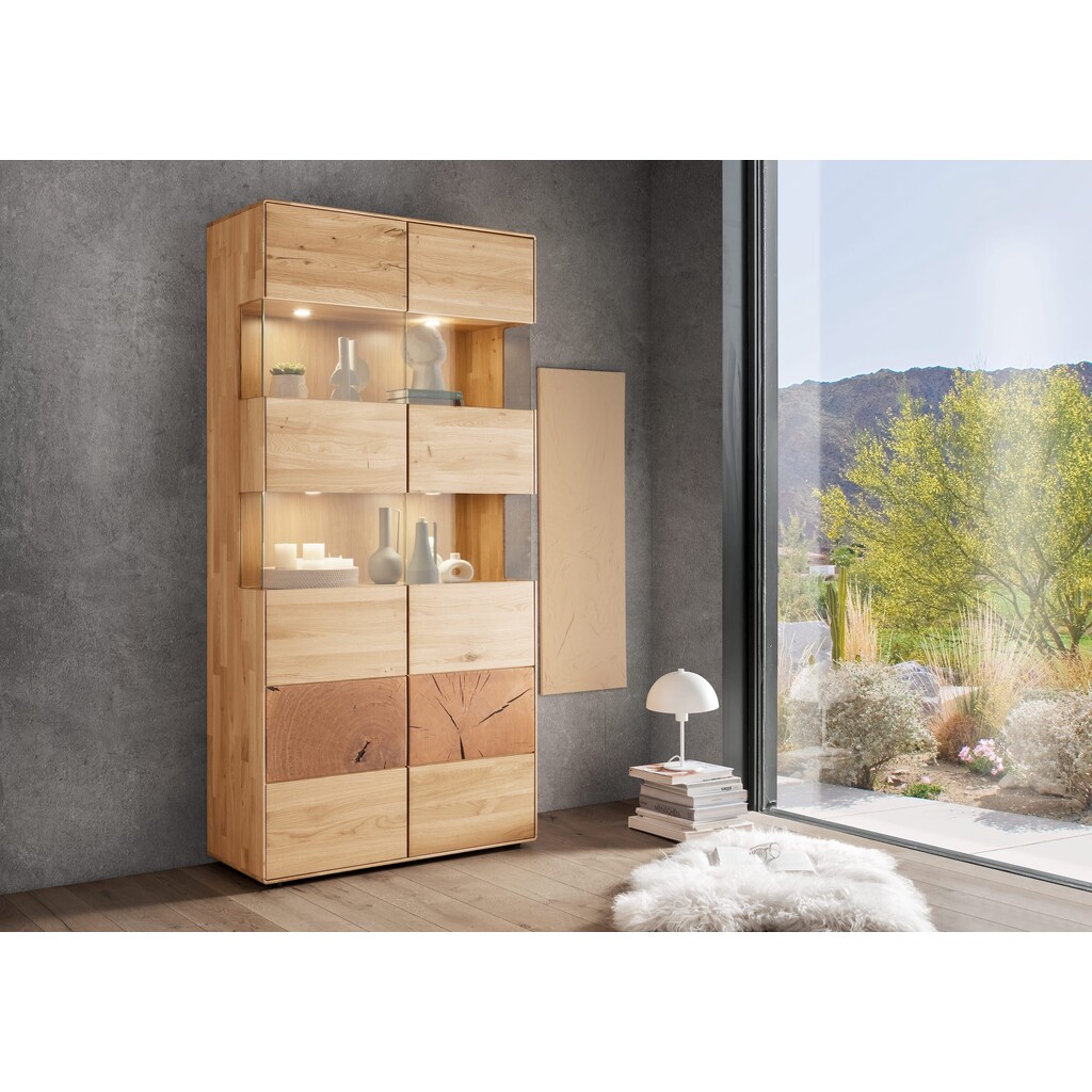 Vitrine II Herning Wildeiche mit Hirnholz Maserung Bild 3