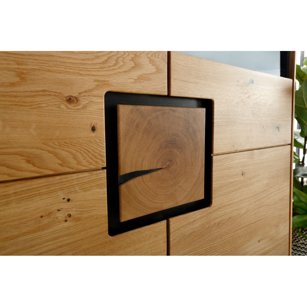 Vitrine Vejers II, Wildeiche Massiv, Hirnholz Bild 5