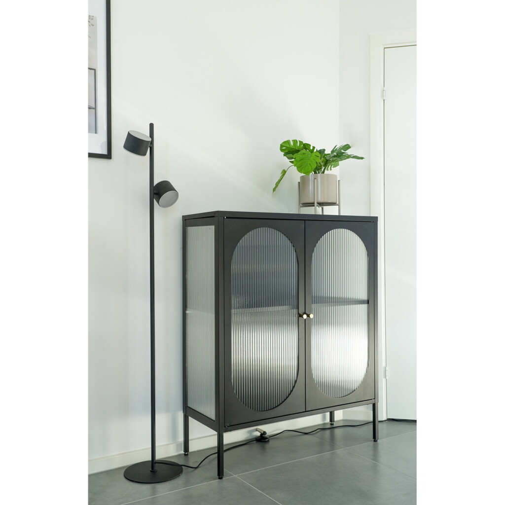 Adelaide Vitrine aus Metall, halbhoch, Schwarz Bild 6