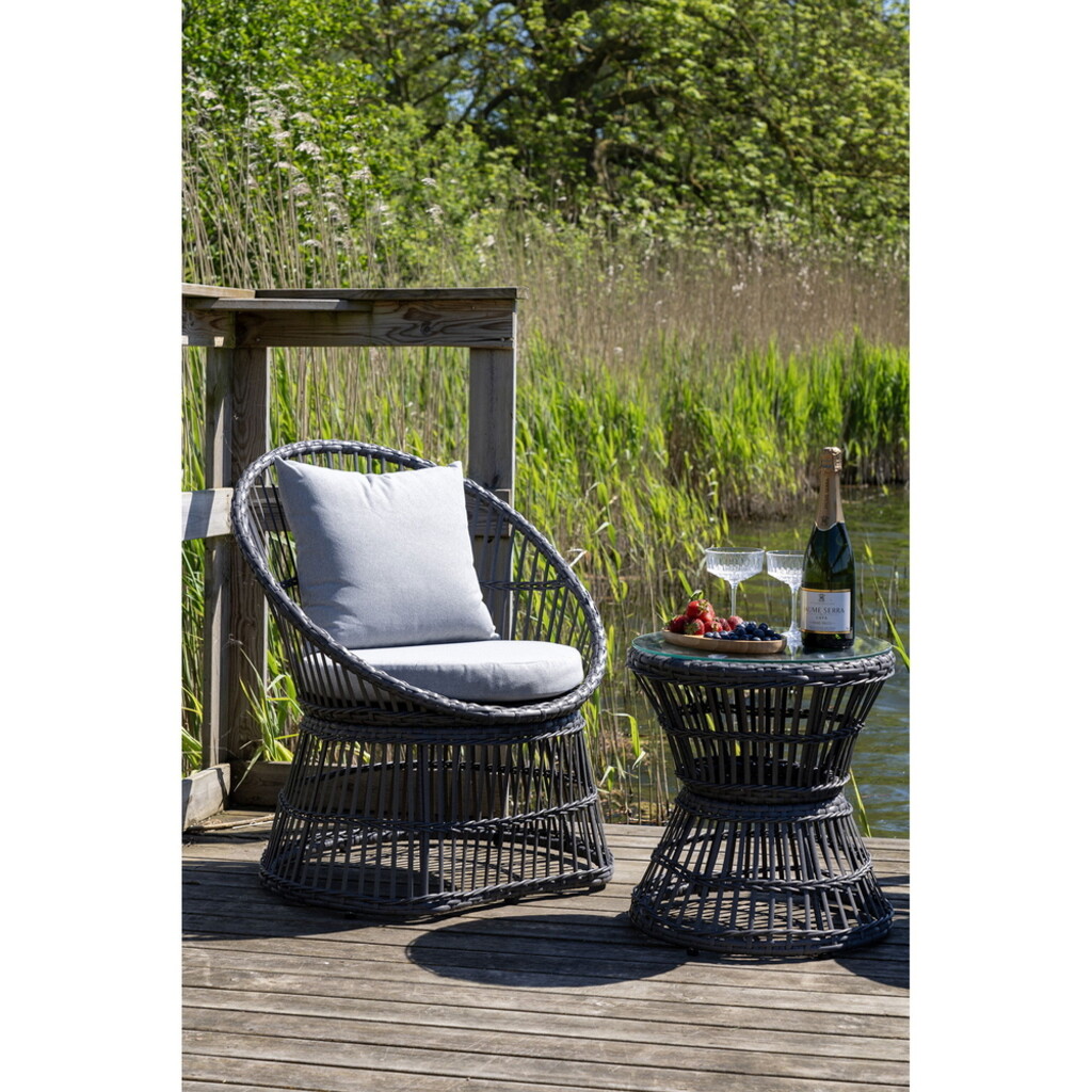 Natal Lounge Set Rattan Grau inkl. Kissen Bild 4