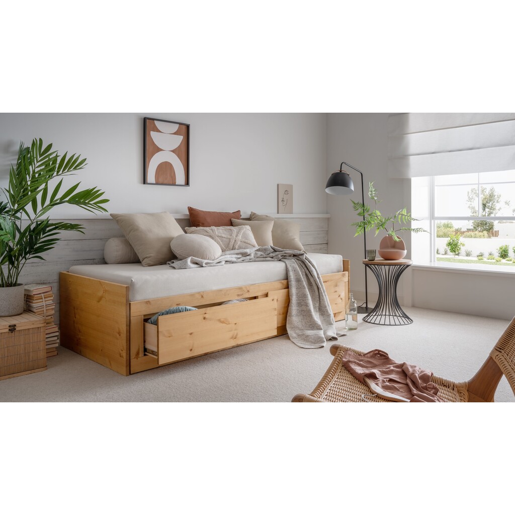 Ausziehbett Kinderzimmer, Jugendzimmer, Kiefer Massiv Preview Image