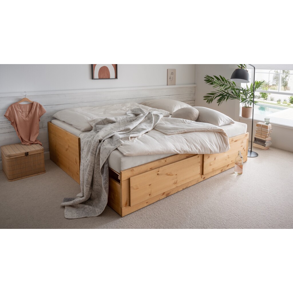 Ausziehbett Kinderzimmer, Jugendzimmer, Kiefer Massiv Bild 3
