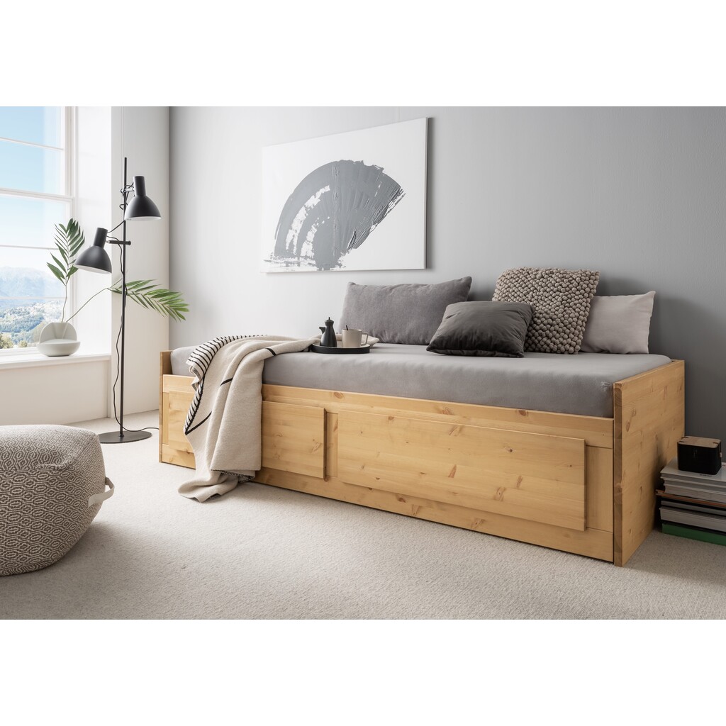 Ausziehbett Kinderzimmer, Jugendzimmer, Kiefer Massiv Bild 4
