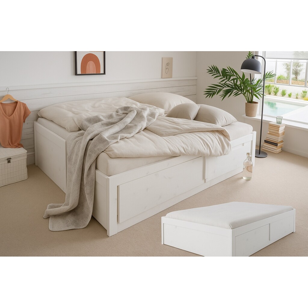 Ausziehbett Kinderzimmer, Jugendzimmer, Kiefer Massiv Bild 6