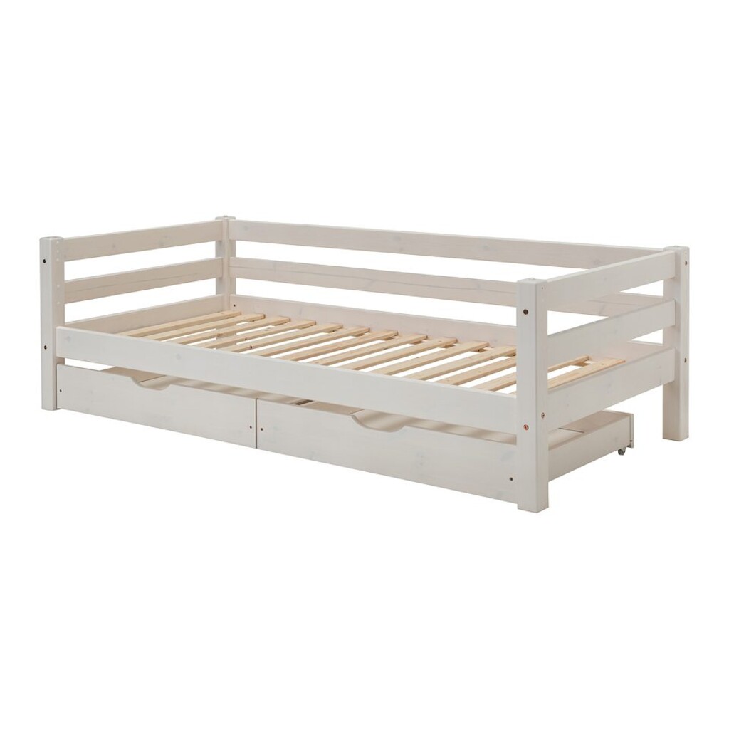 Infanskids Kinderbett mit hinterer Absturzsicherung und Bettkästen, Kiefer Preview Image