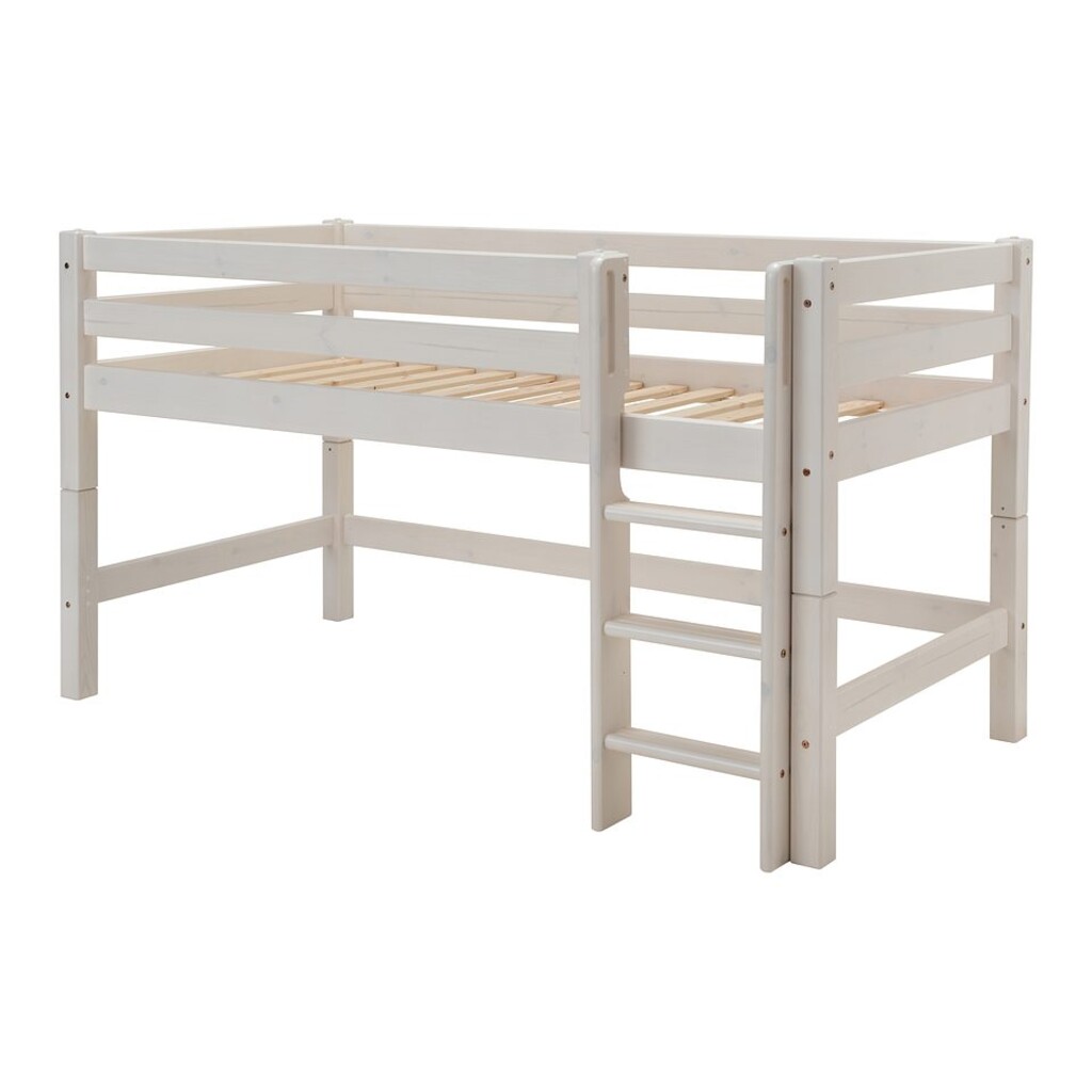 Halbhochbett mit Absturzsicherung und gerader Leiter Preview Image