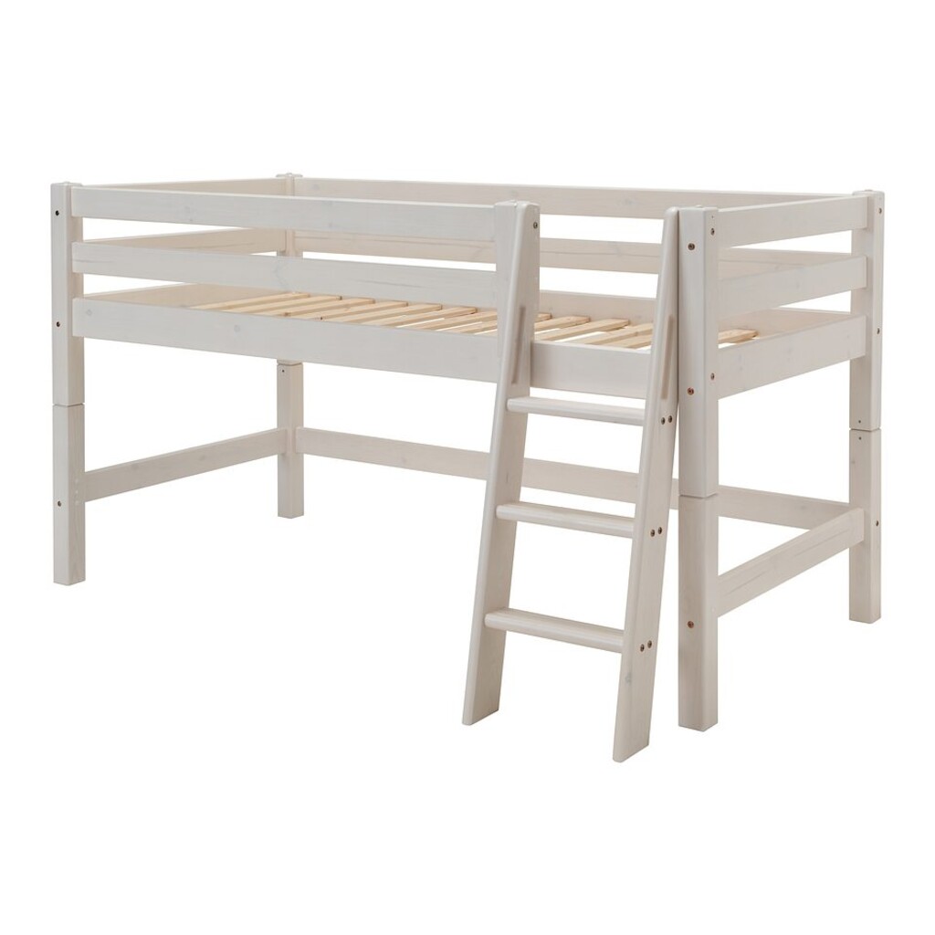 Halbhochbett mit Absturzsicherung und schräger Leiter Preview Image